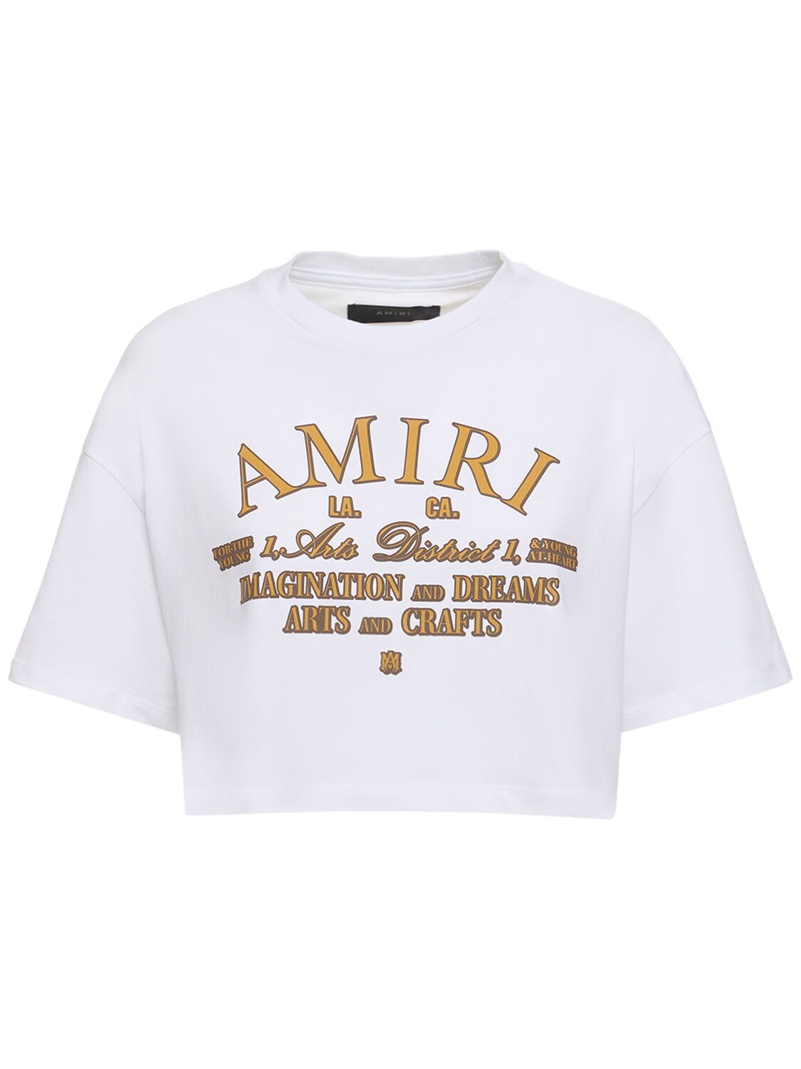 Amiri Arts District Logo-print Crop T-shirt In Multi,white