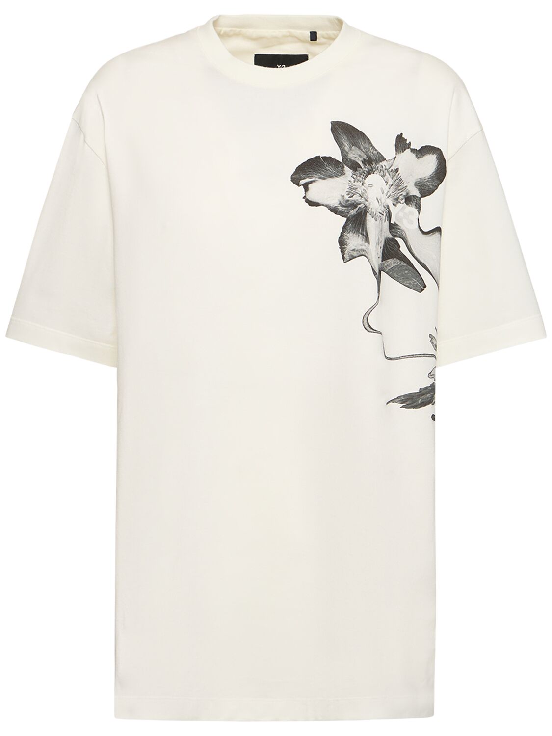 Shop Y-3 Gfx Crewneck T-shirt In Beige,white