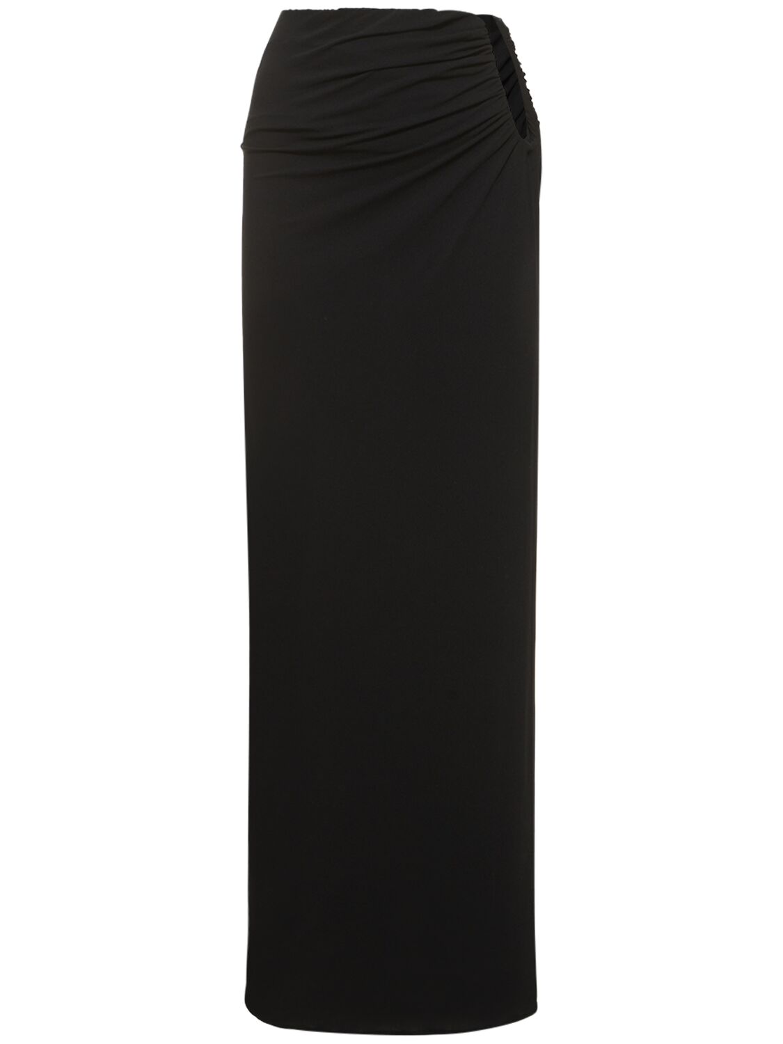 Magda Butrym Draped Jersey Cut Out Long Skirt In Black