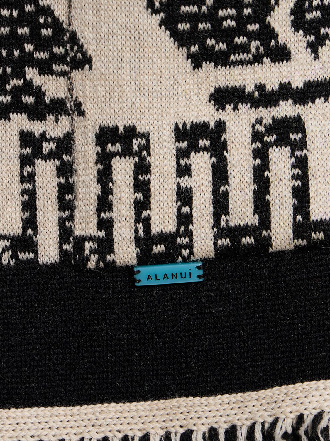 Shop Alanui Wool Blend Knit Cardigan In Beige,black