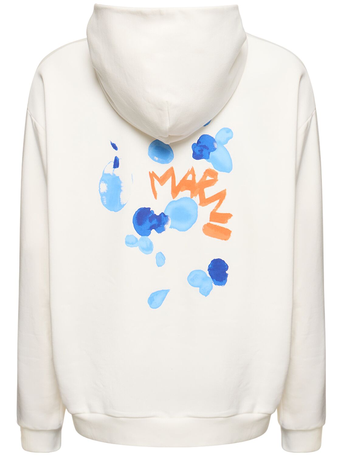 Shop Marni Flower Print Organic Cotton Over Hoodie In White