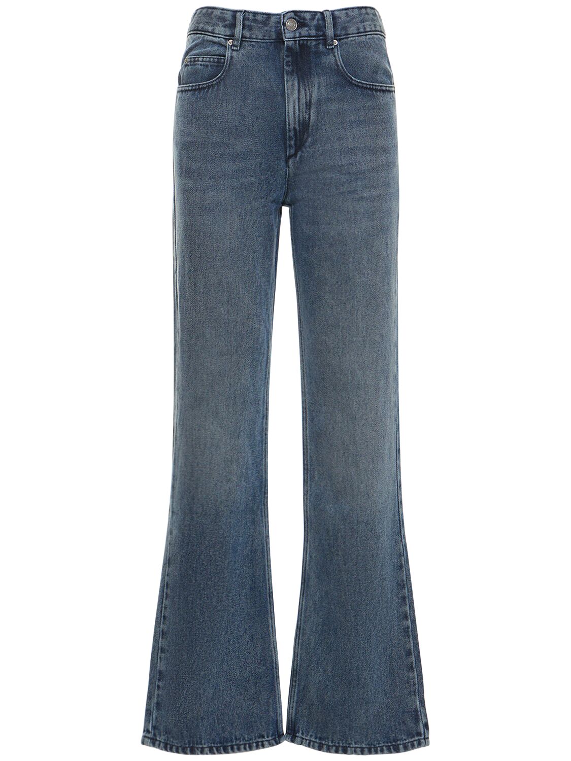 Isabel Marant Belvira High Waisted Straight Trousers In Blue