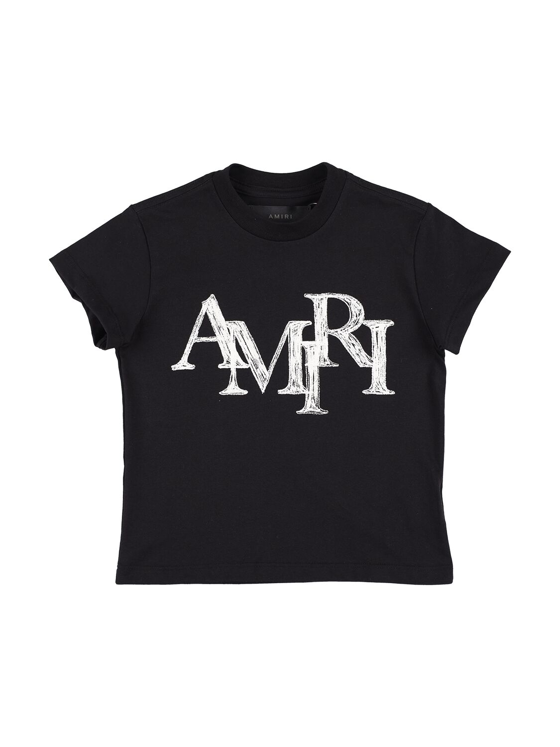 Amiri Kids' Logo Print Cotton Jersey T-shirt In 블랙