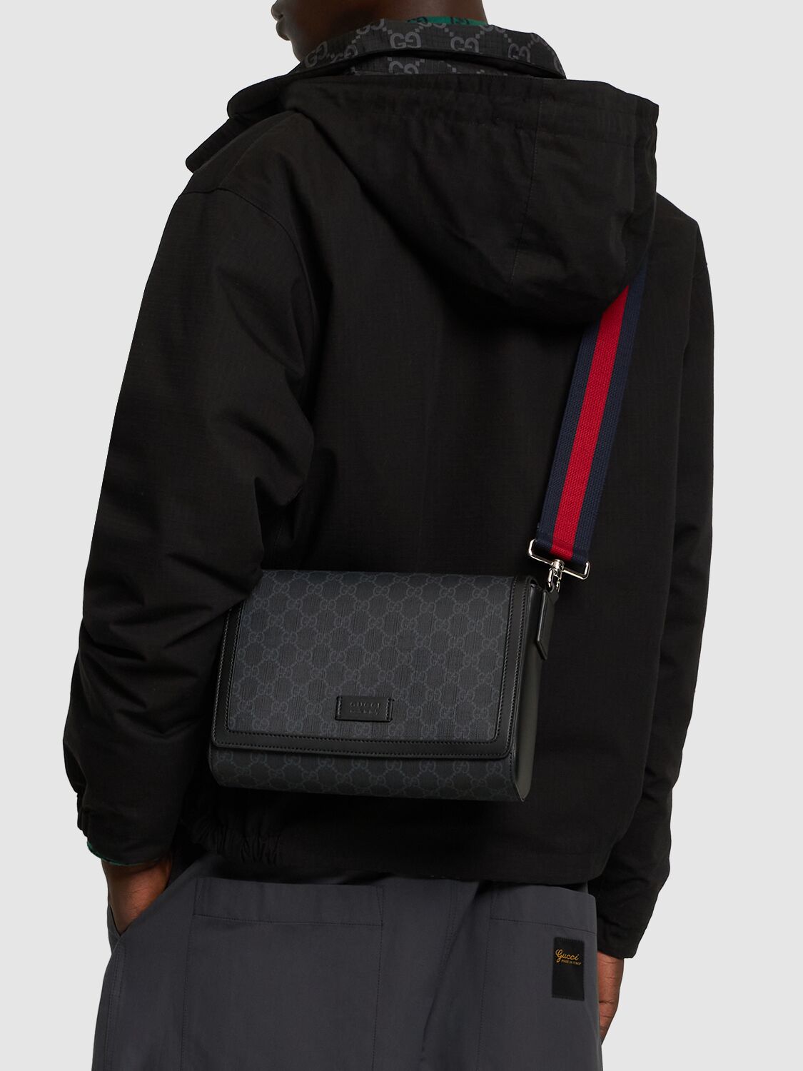 Shop Gucci Gg Supreme Crossbody Bag In Black