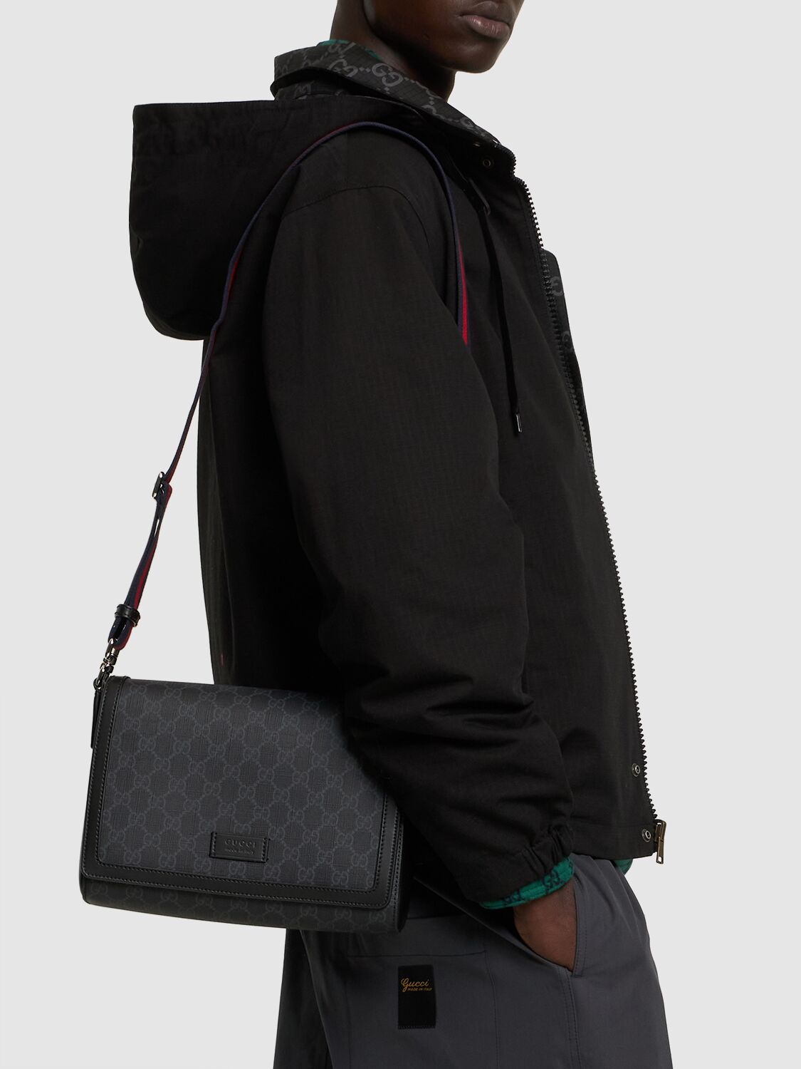 Shop Gucci Gg Supreme Crossbody Bag In Black