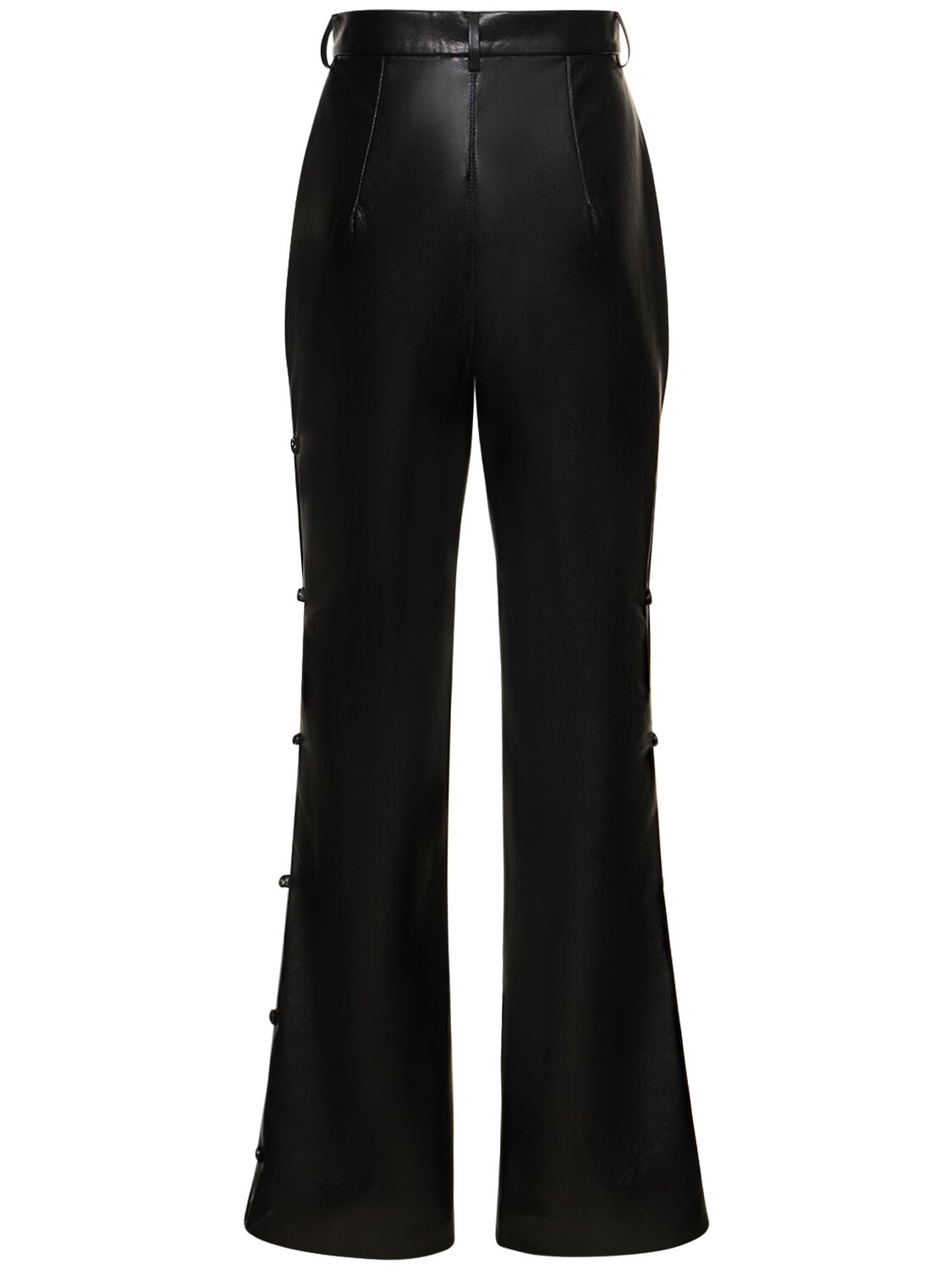 Shop Nanushka Felina Straight Faux Leather Pants In Black