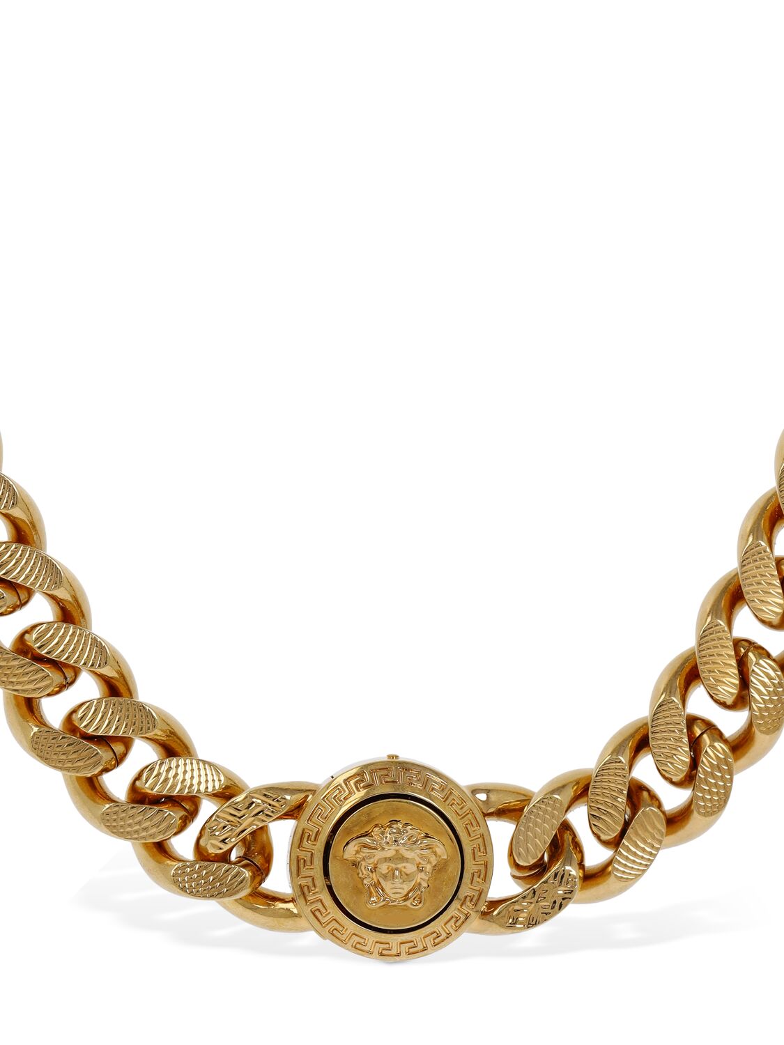Shop Versace Metal Necklace In Gold