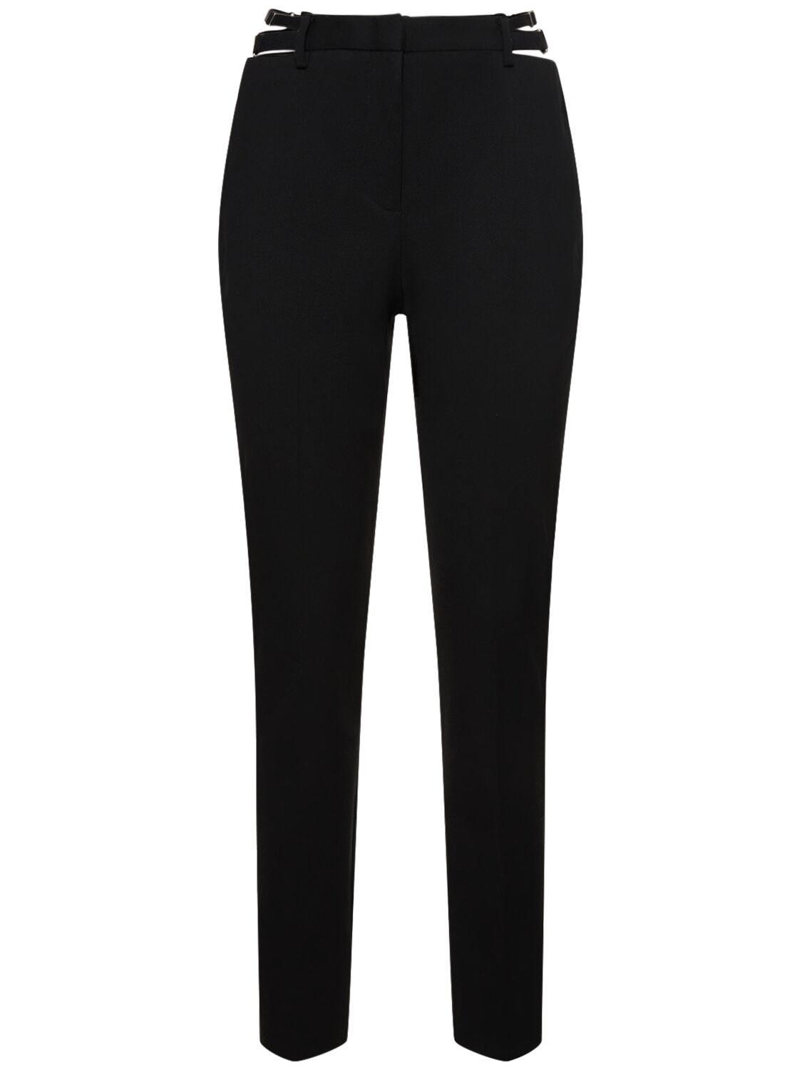 Image of Tailored Stretch Wool Straight Pants