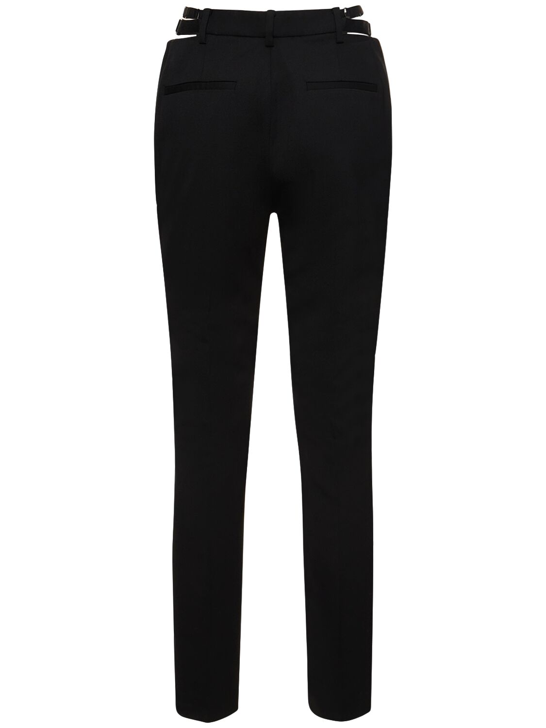 Shop Dion Lee Tailored Stretch Wool Straight Pants In Black