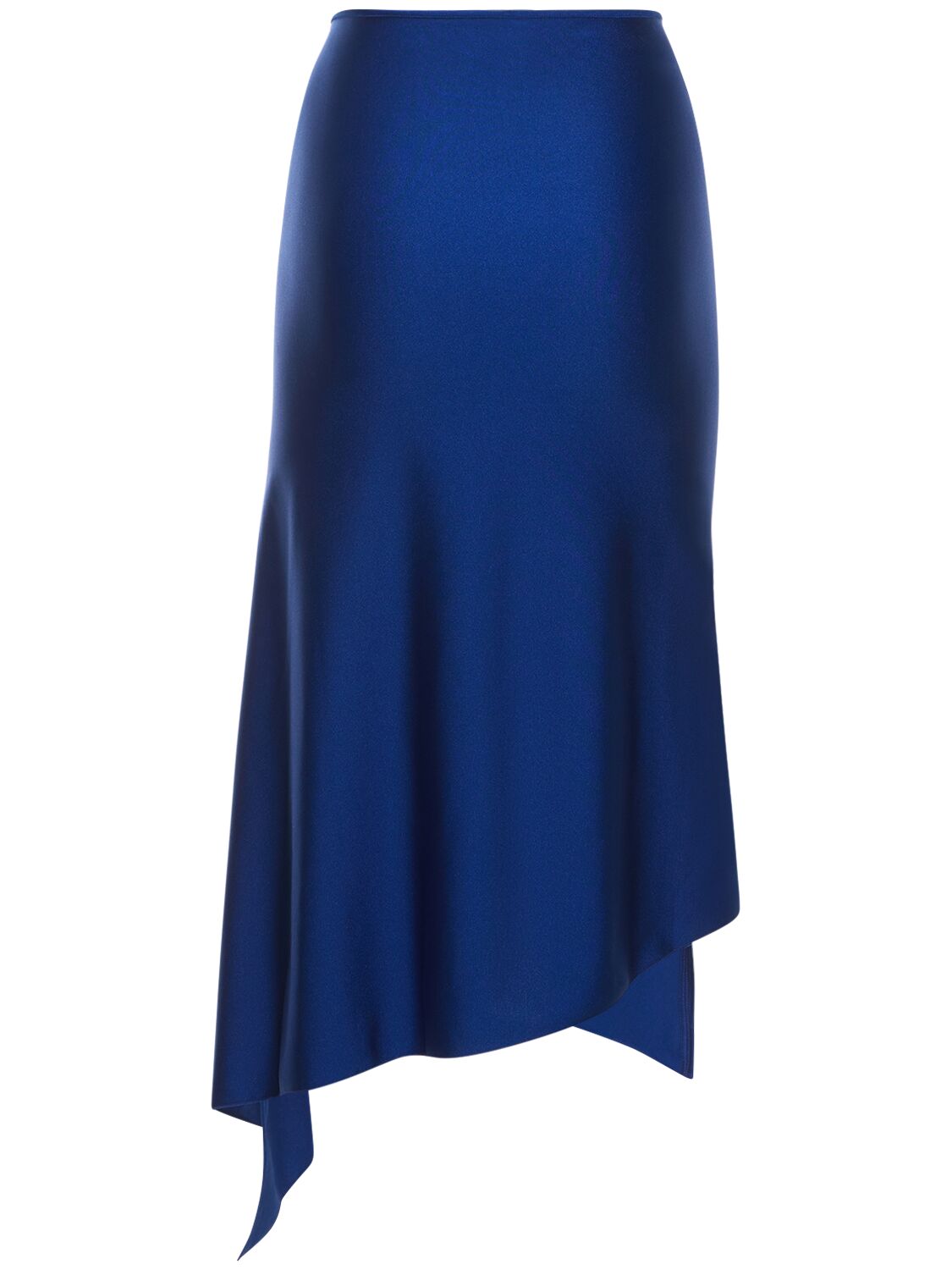 Shop Coperni Flower Stretch Jersey Midi Skirt In Blue