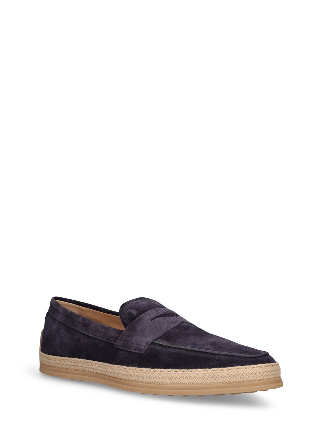 Shop Tod's Sonia Suede Loafers In Navy