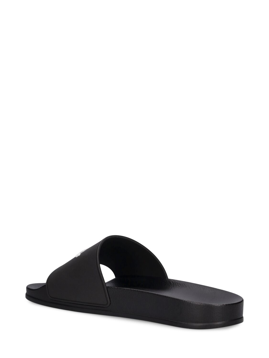 Shop Palm Angels Essential Logo Rubber Pool Slide Sandals In Black
