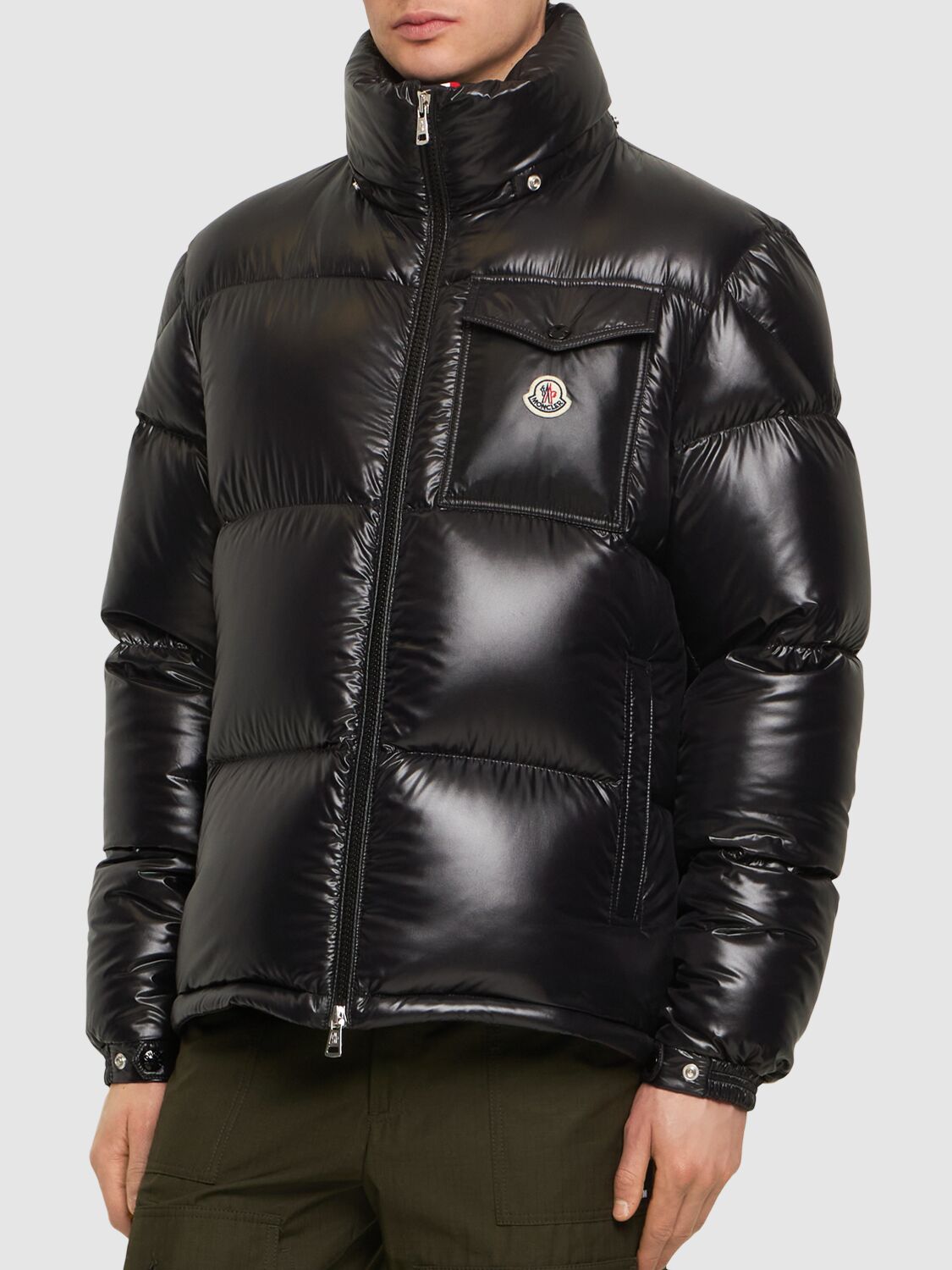 Shop Moncler Montbeliard Nylon Laque Down Jacket In Black