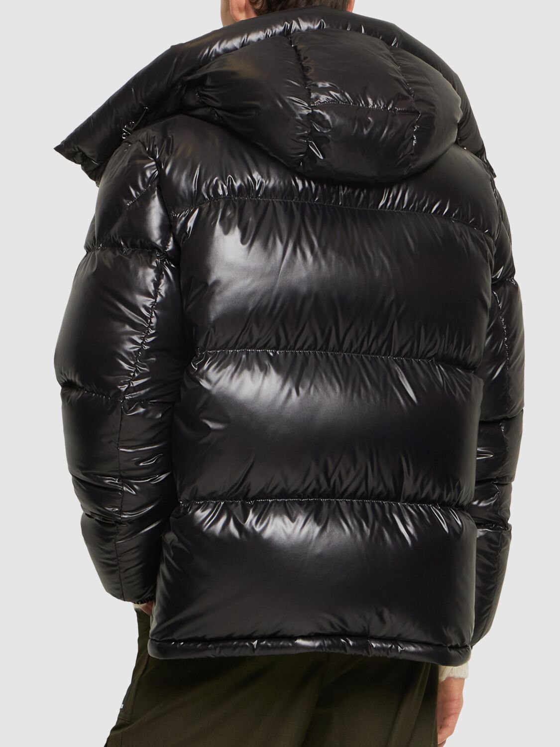 Shop Moncler Montbeliard Nylon Laque Down Jacket In Black