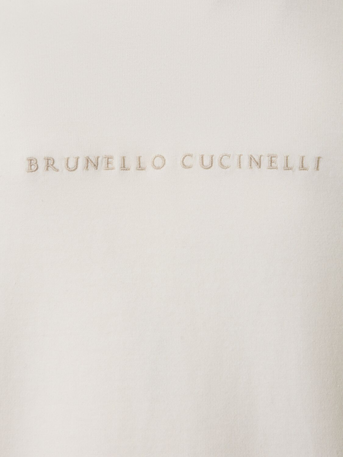 Shop Brunello Cucinelli Embroidered Logo Cotton Sweatshirt In White
