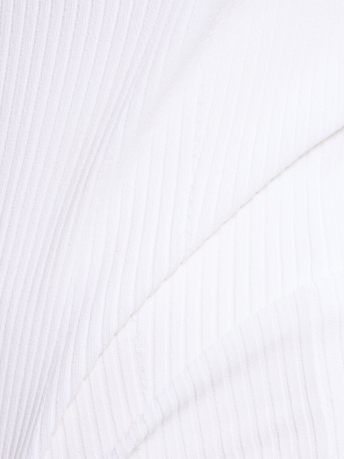 Shop Alberta Ferretti Ribbed Stretch Viscose Sweater In White
