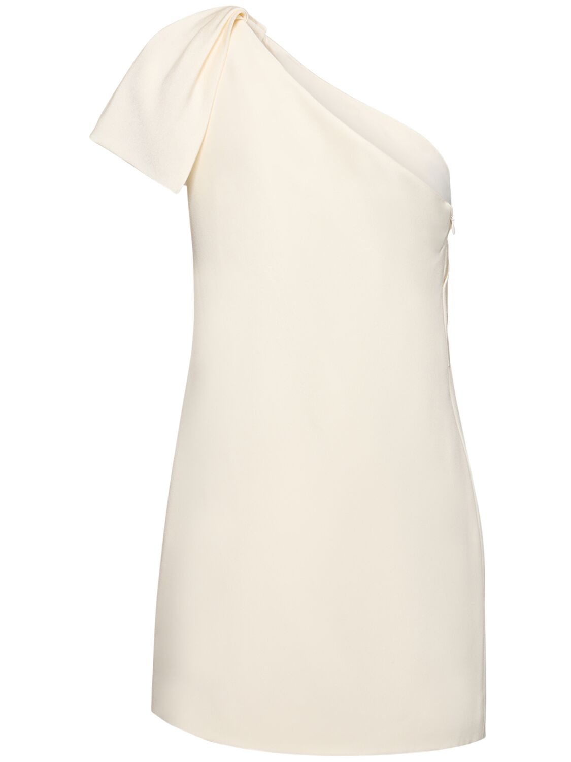 Shop Roland Mouret One-shoulder Satin Crepe Mini Dress In Cream