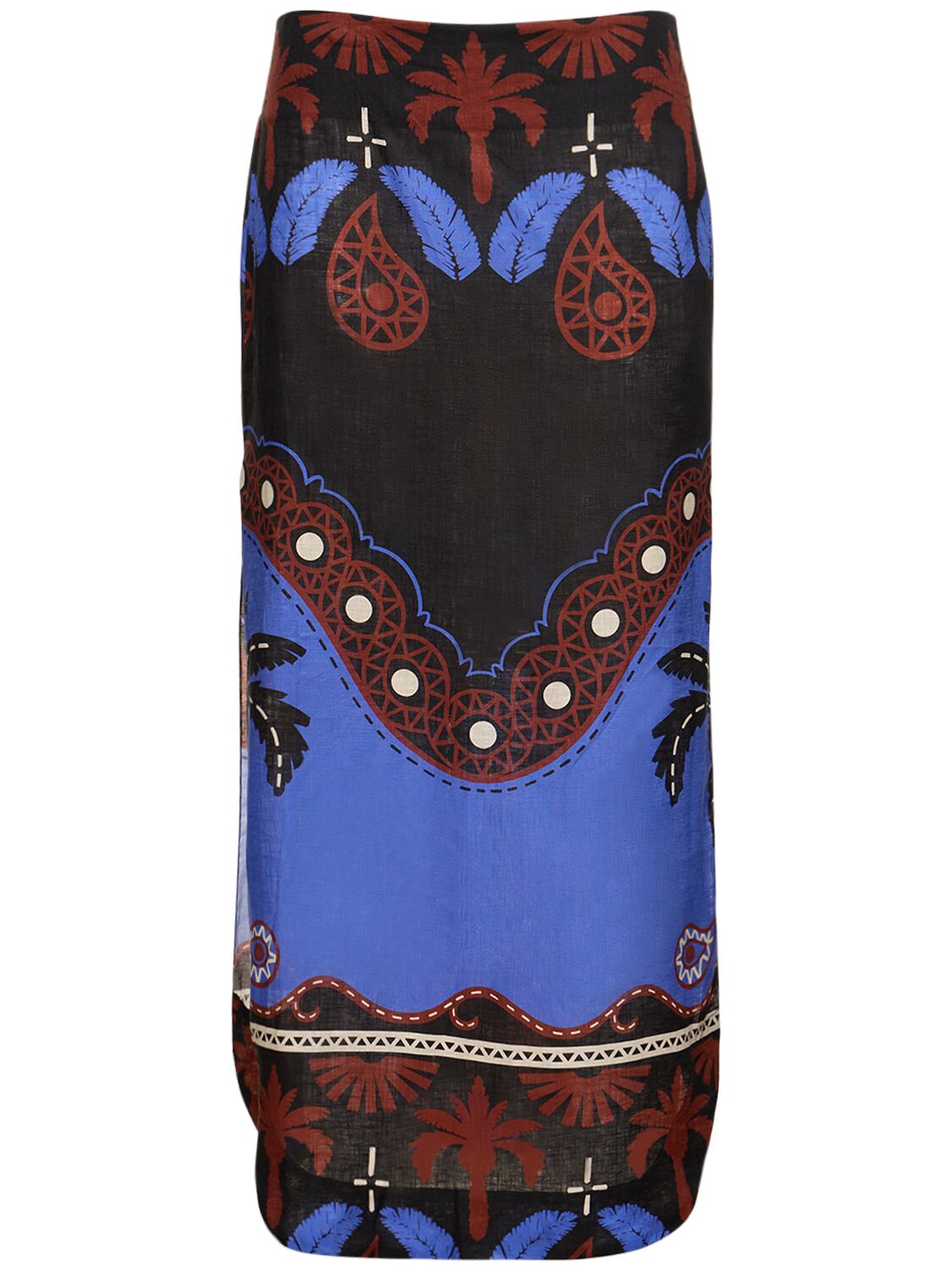 Image of Masaaì Mythology Linen Midi Skirt