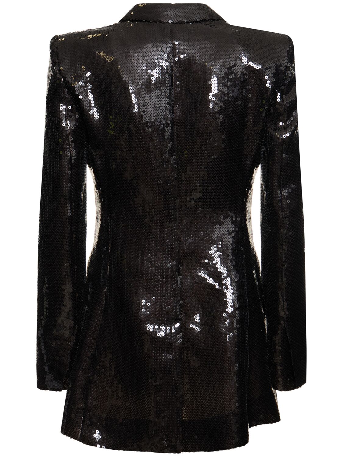 Shop Alberta Ferretti Fitted Sequined Jacket In Black