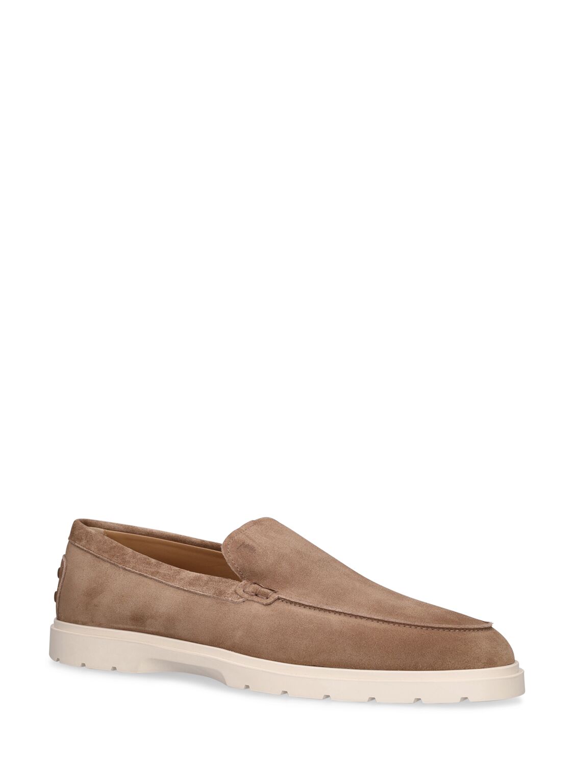 Shop Tod's Suede Loafers In Creta