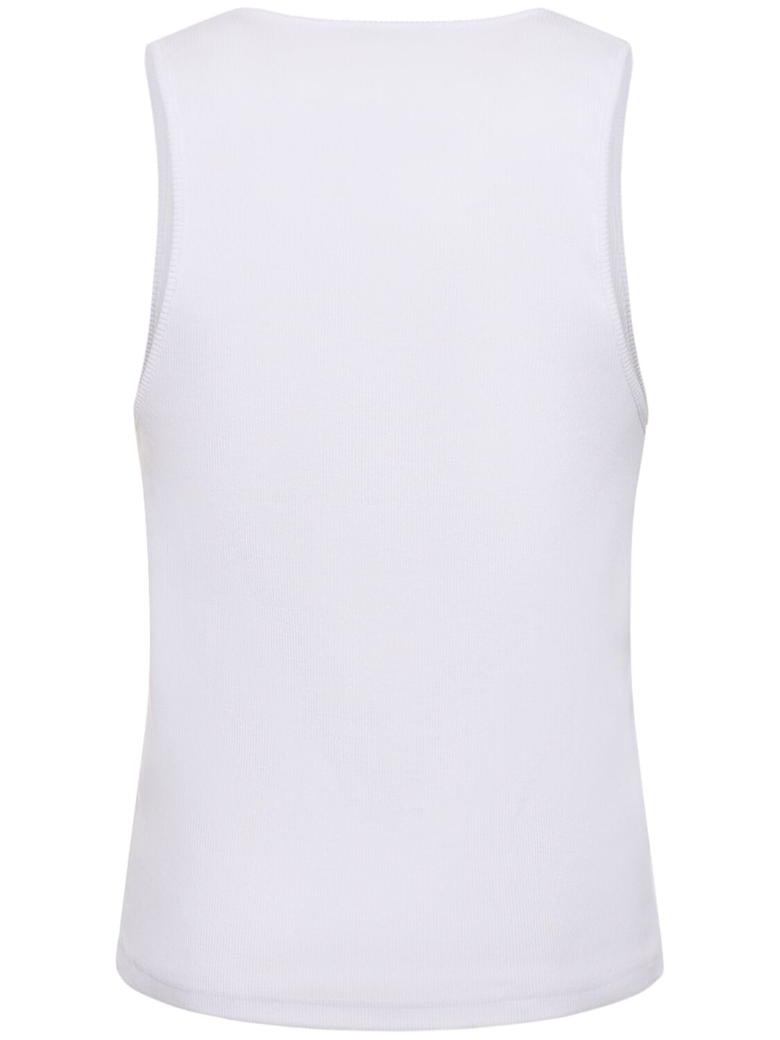 Shop Jw Anderson Logo Embroidery Stretch Cotton Tank Top In White