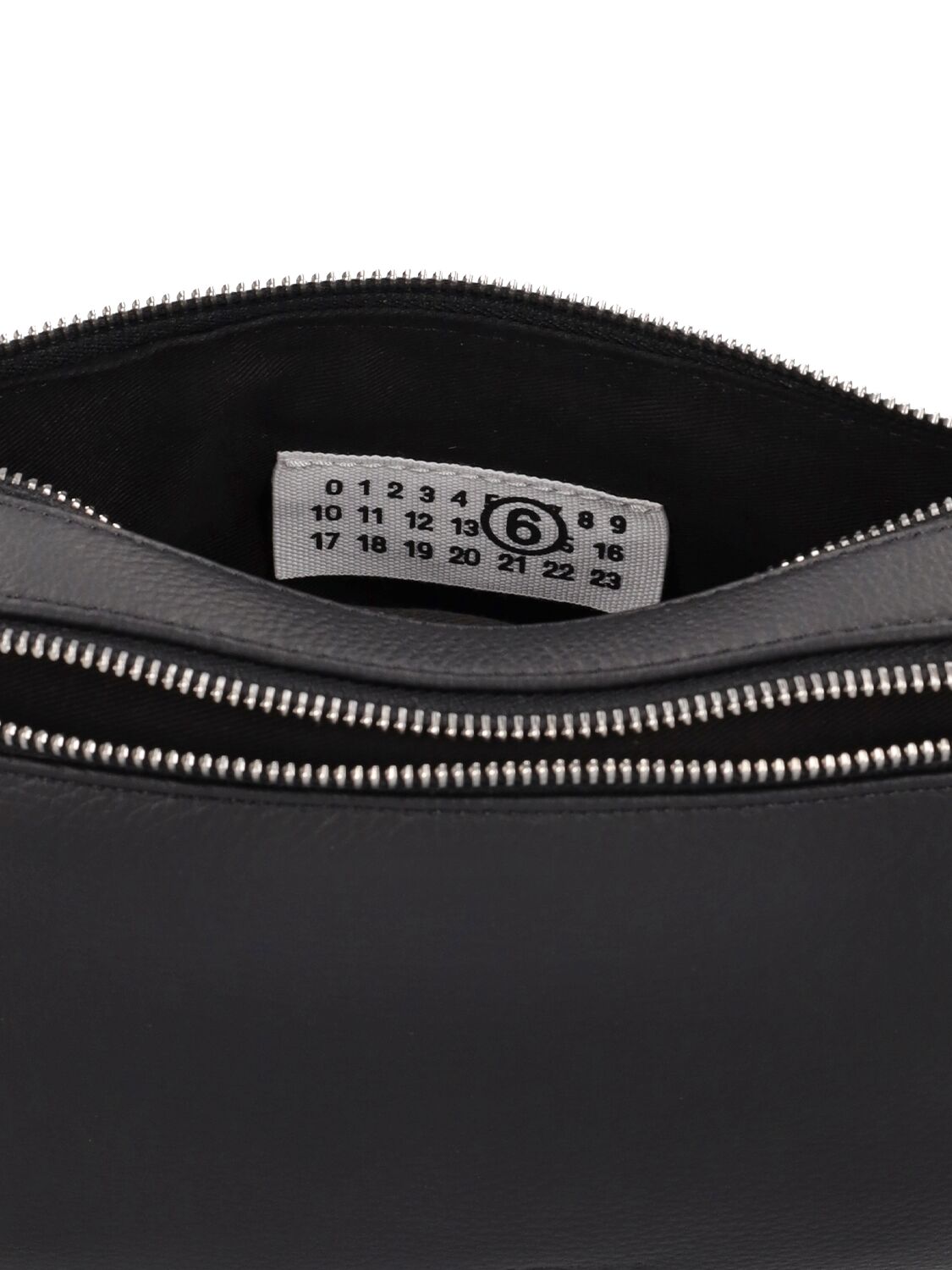 Shop Mm6 Maison Margiela Double Slouchy Hobo Leather Bag In Black