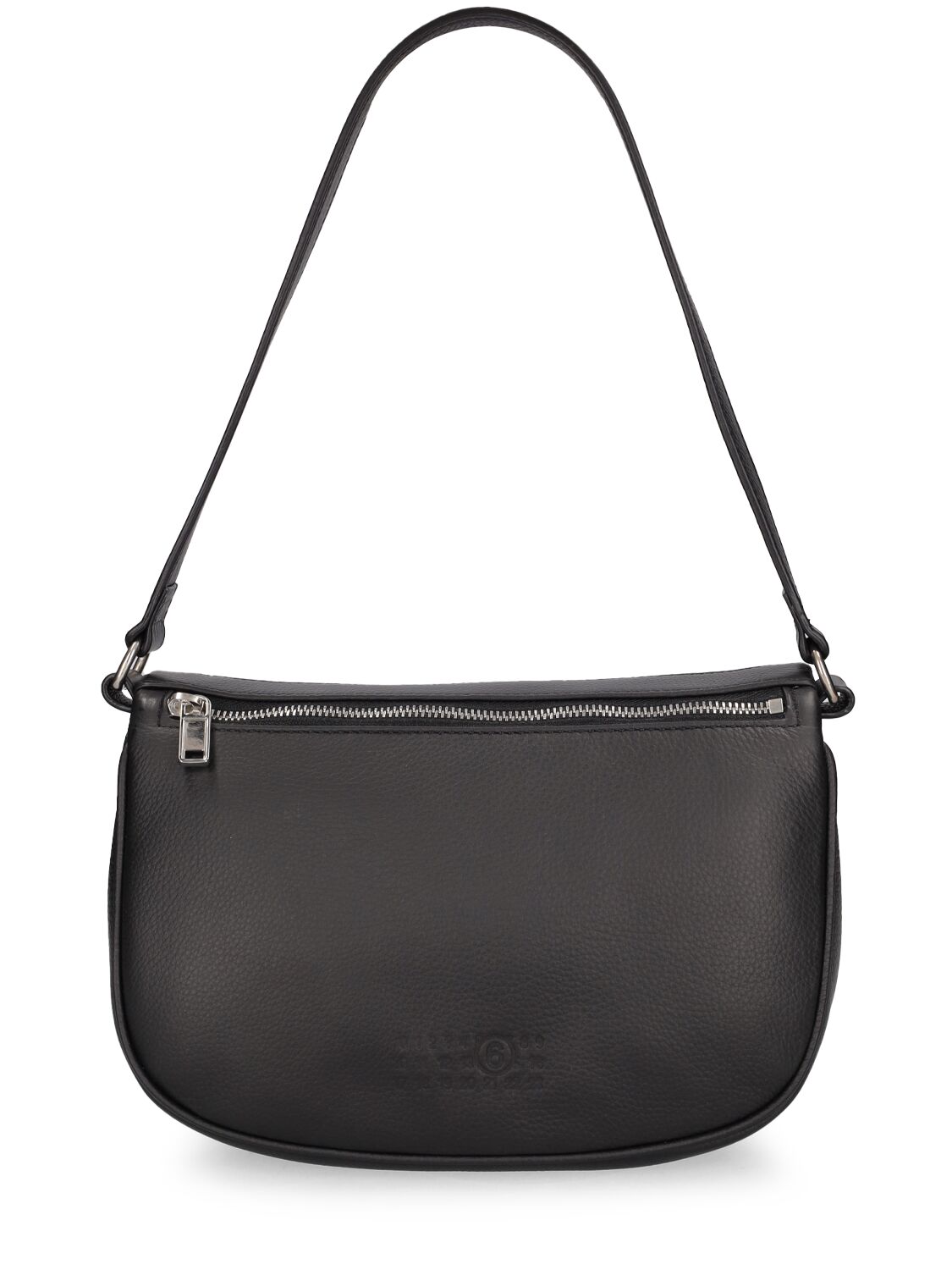 Mm6 Maison Margiela Double Slouchy Hobo Leather Bag In Black