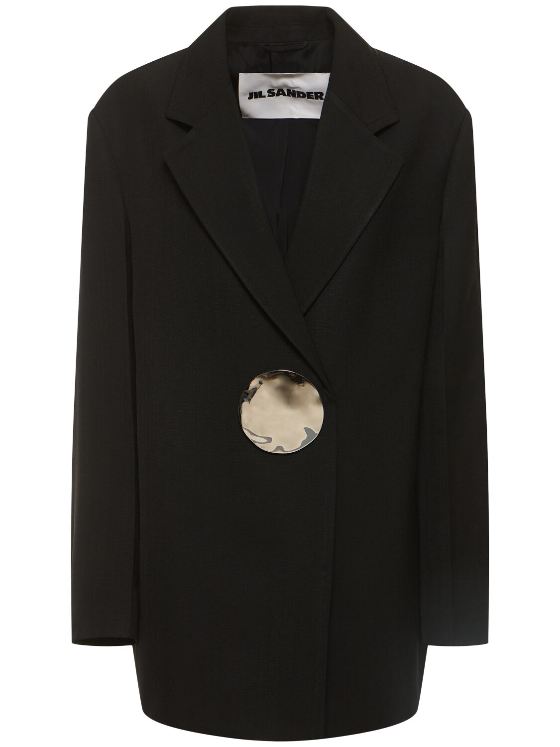 Jil Sander Viscose & Silk Single Breast Jacket In Black