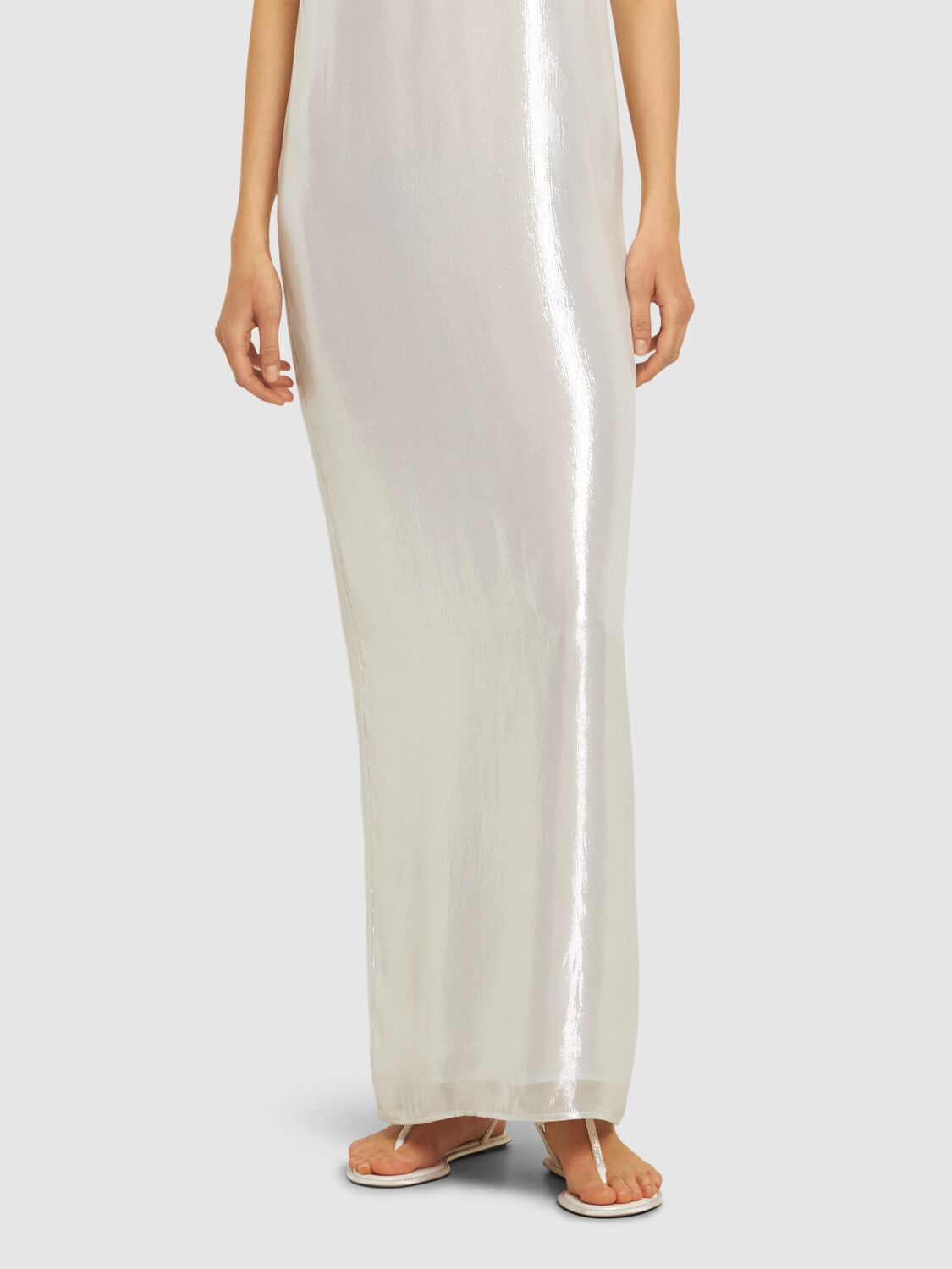 René Caovilla Diana White Sandal With Crystals 10 In White