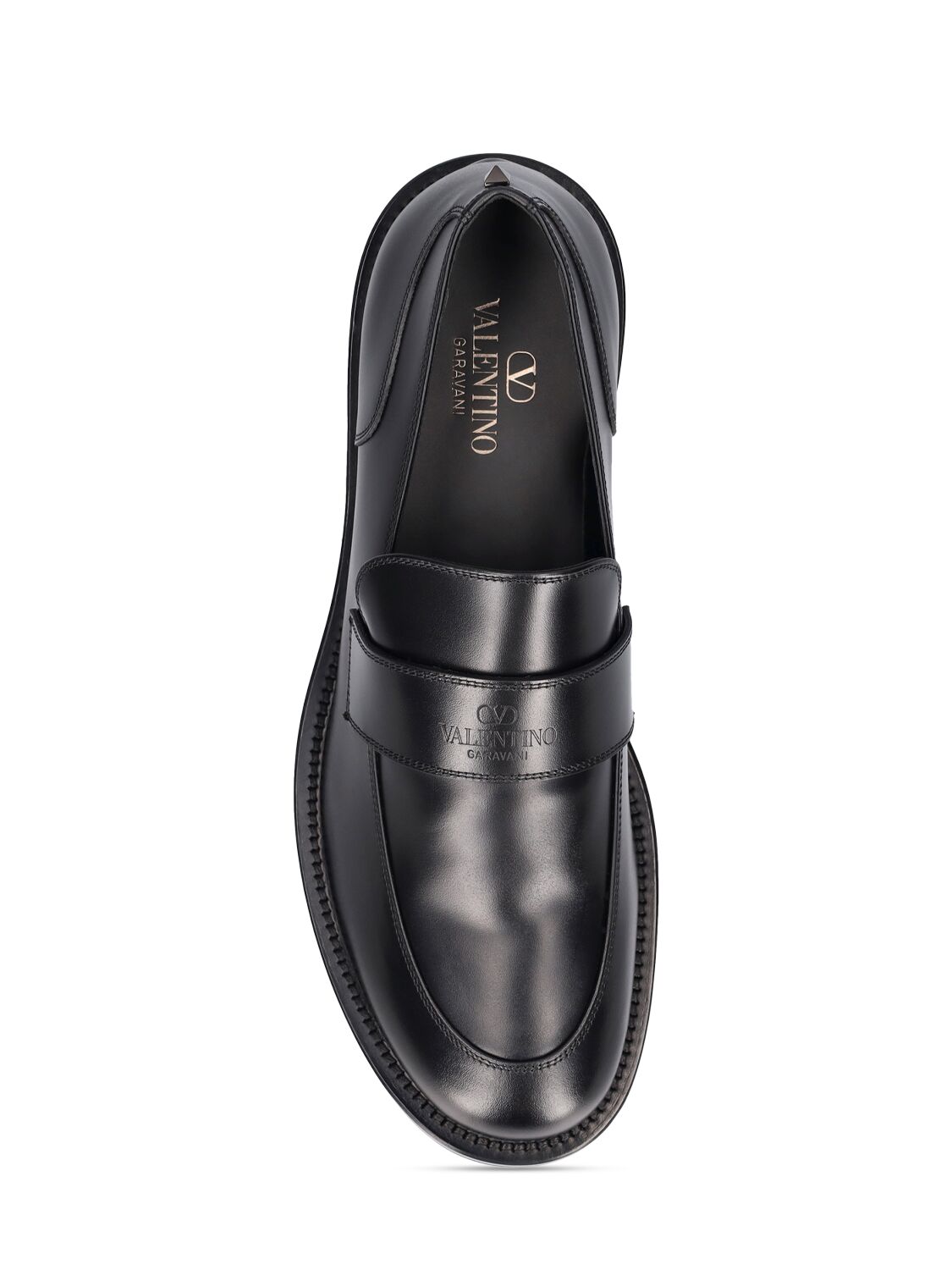 Shop Valentino 40mm Rockstud Essential Leather Loafers In Black