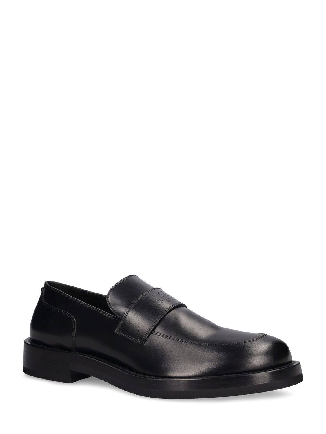 Shop Valentino 40mm Rockstud Essential Leather Loafers In Black