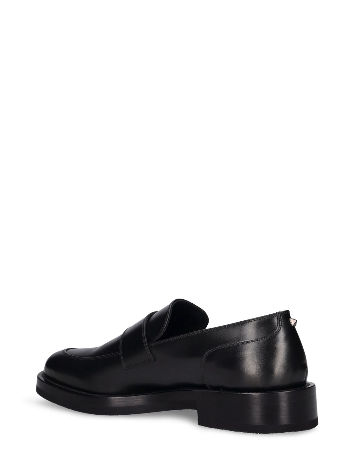 Shop Valentino 40mm Rockstud Essential Leather Loafers In Black