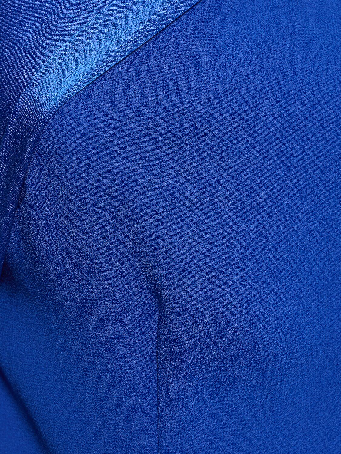 Shop Roland Mouret One-shoulder Satin Crepe Gown In Blue