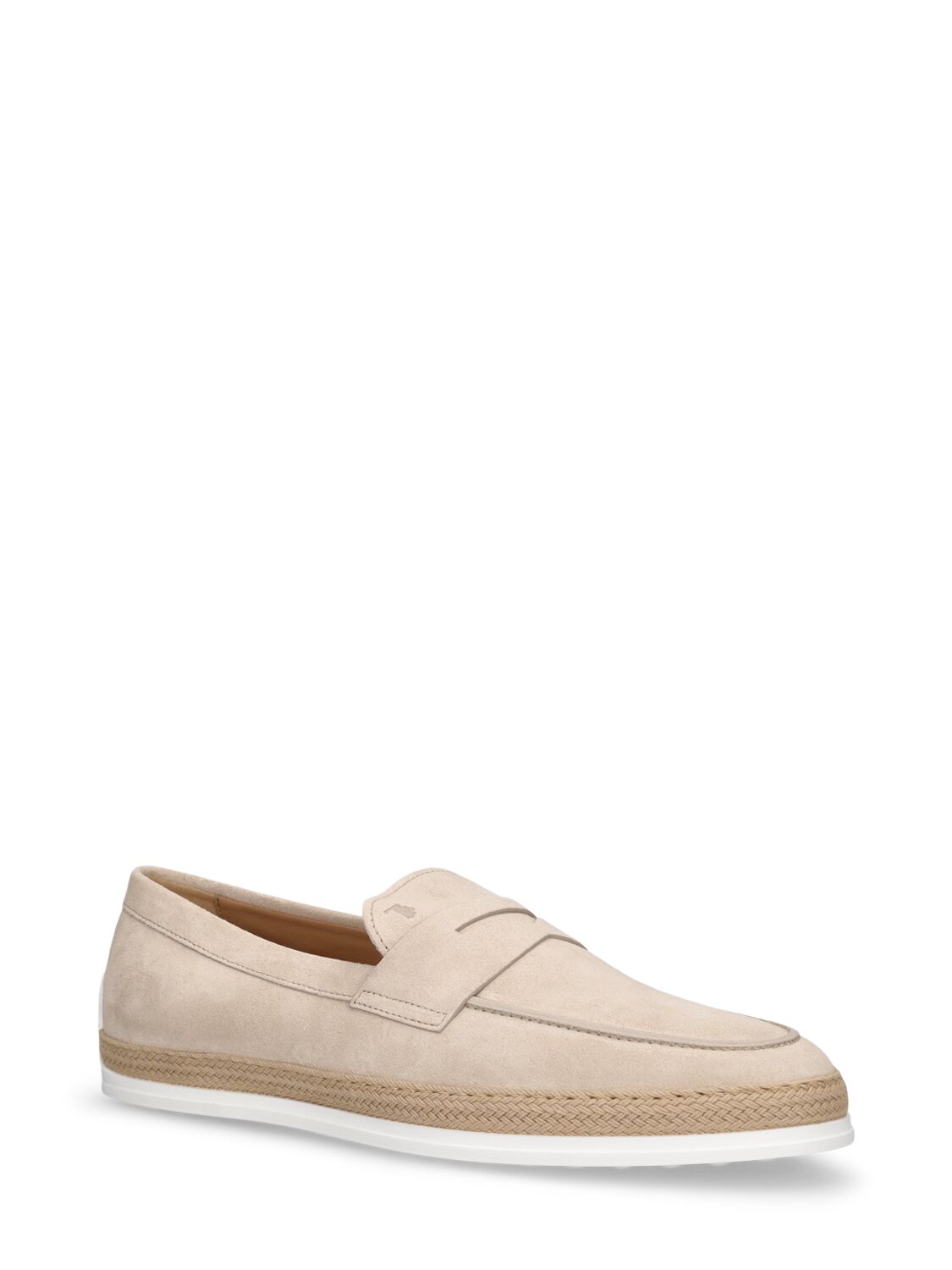 Shop Tod's Sonia Suede Loafers In Polvere