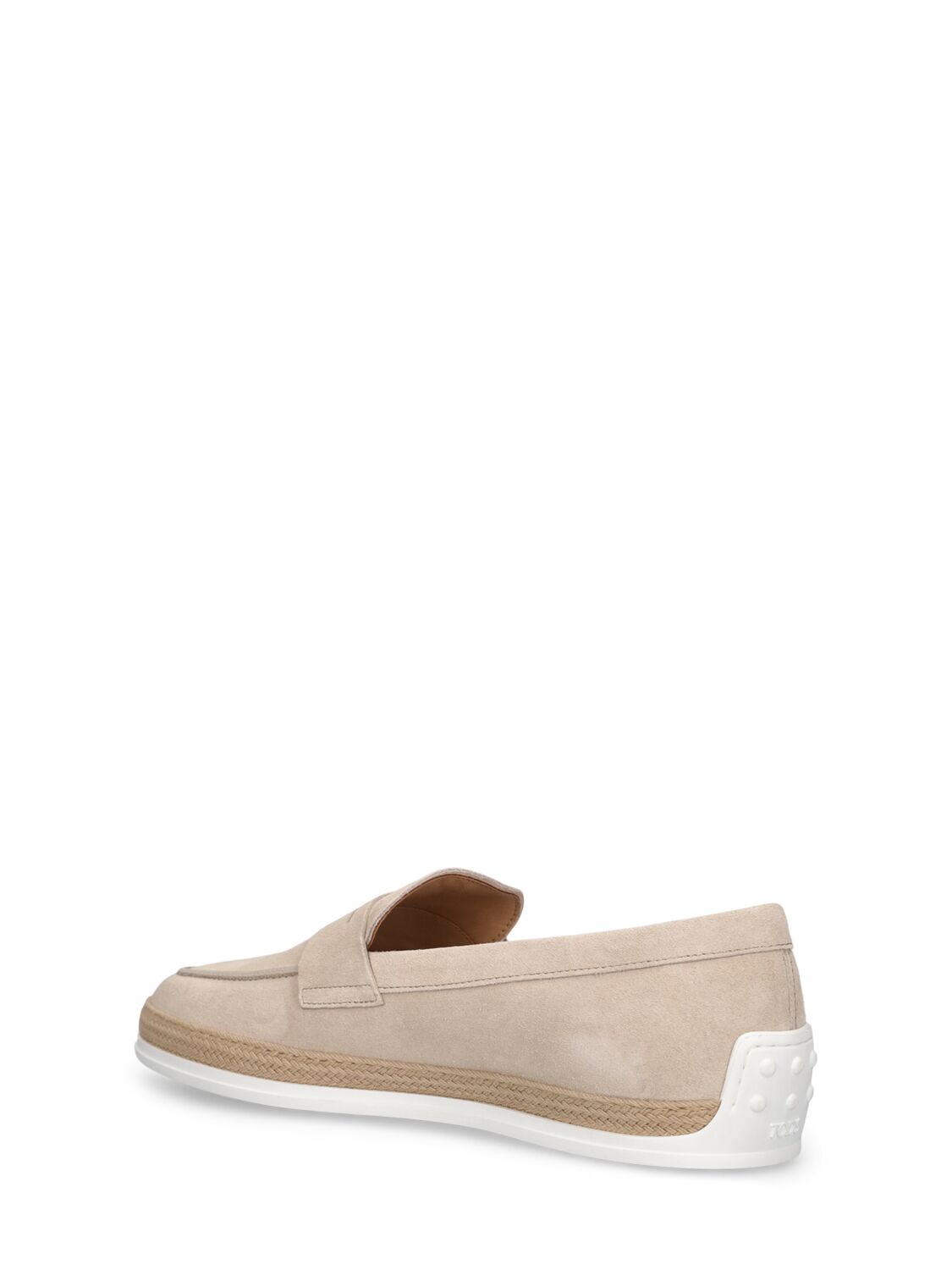 Shop Tod's Sonia Suede Loafers In Polvere
