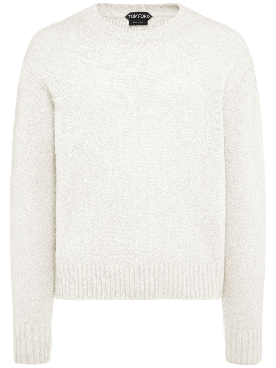 Shop Tom Ford Alpaca Blend Crewneck Sweater In White