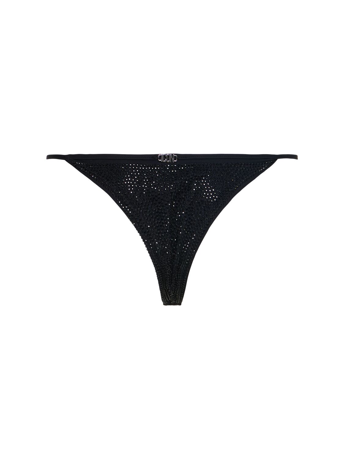 Shop Dsquared2 Icon Embellished Lycra Bikini Bottoms In Black