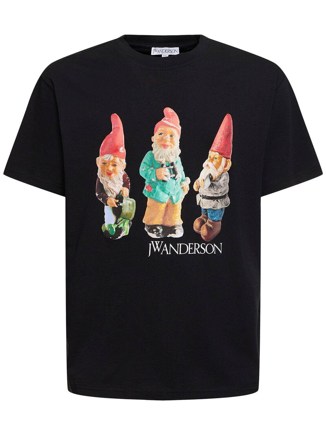 Shop Jw Anderson Gnome Print Cotton Jersey T-shirt In Black