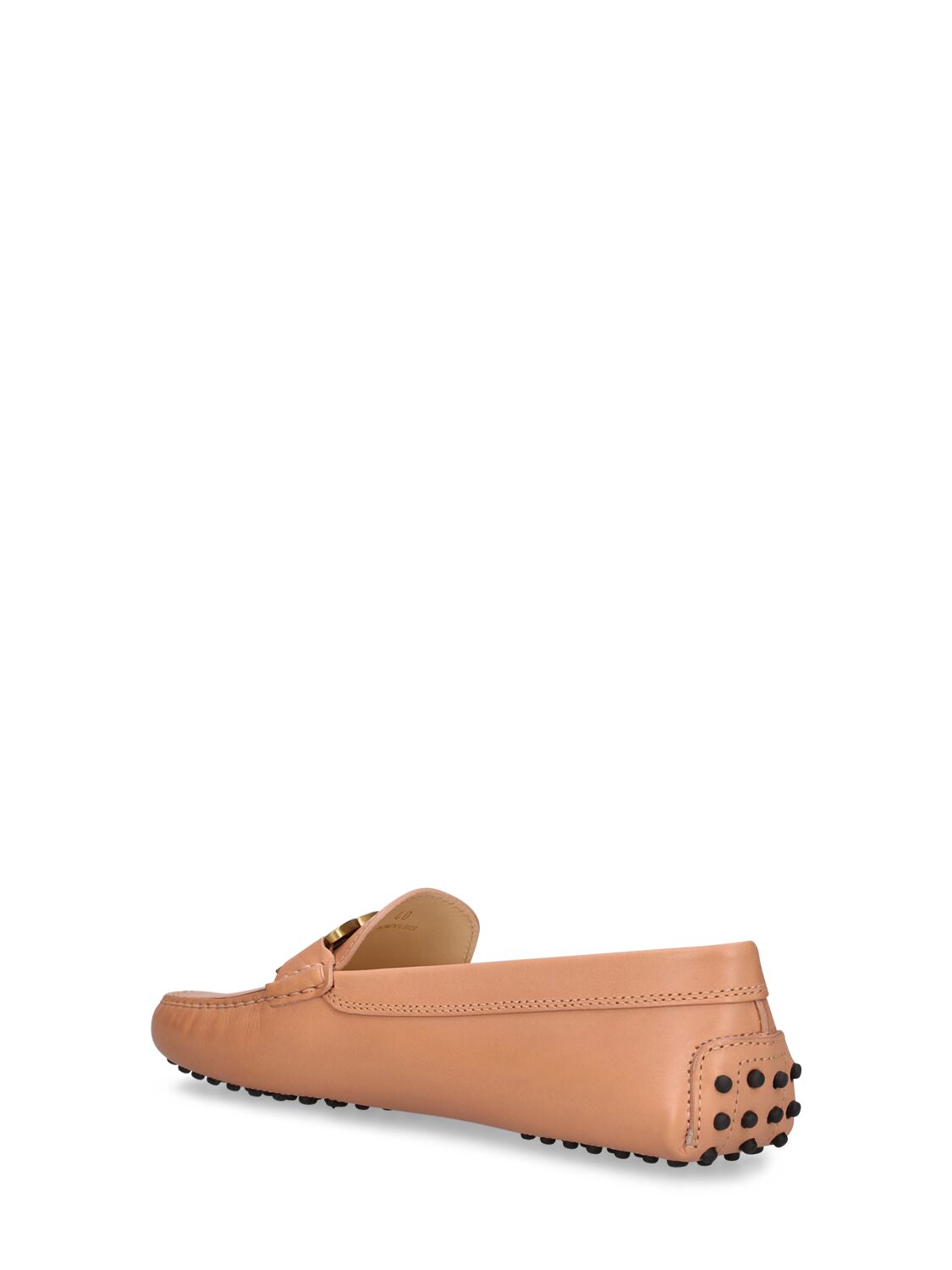 Shop Tod's Gommini Leather Loafers In Nude