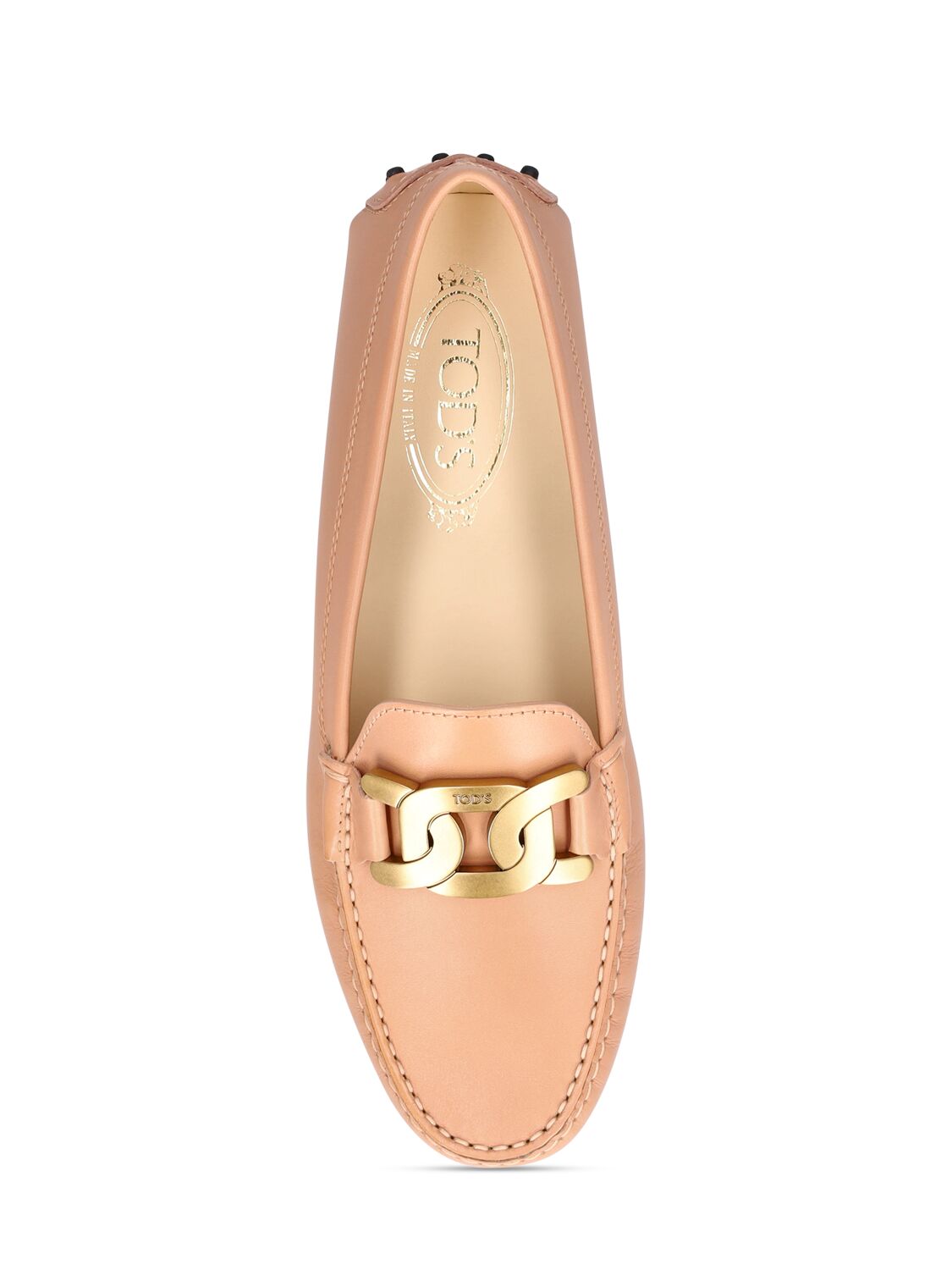 Shop Tod's Gommini Leather Loafers In Nude