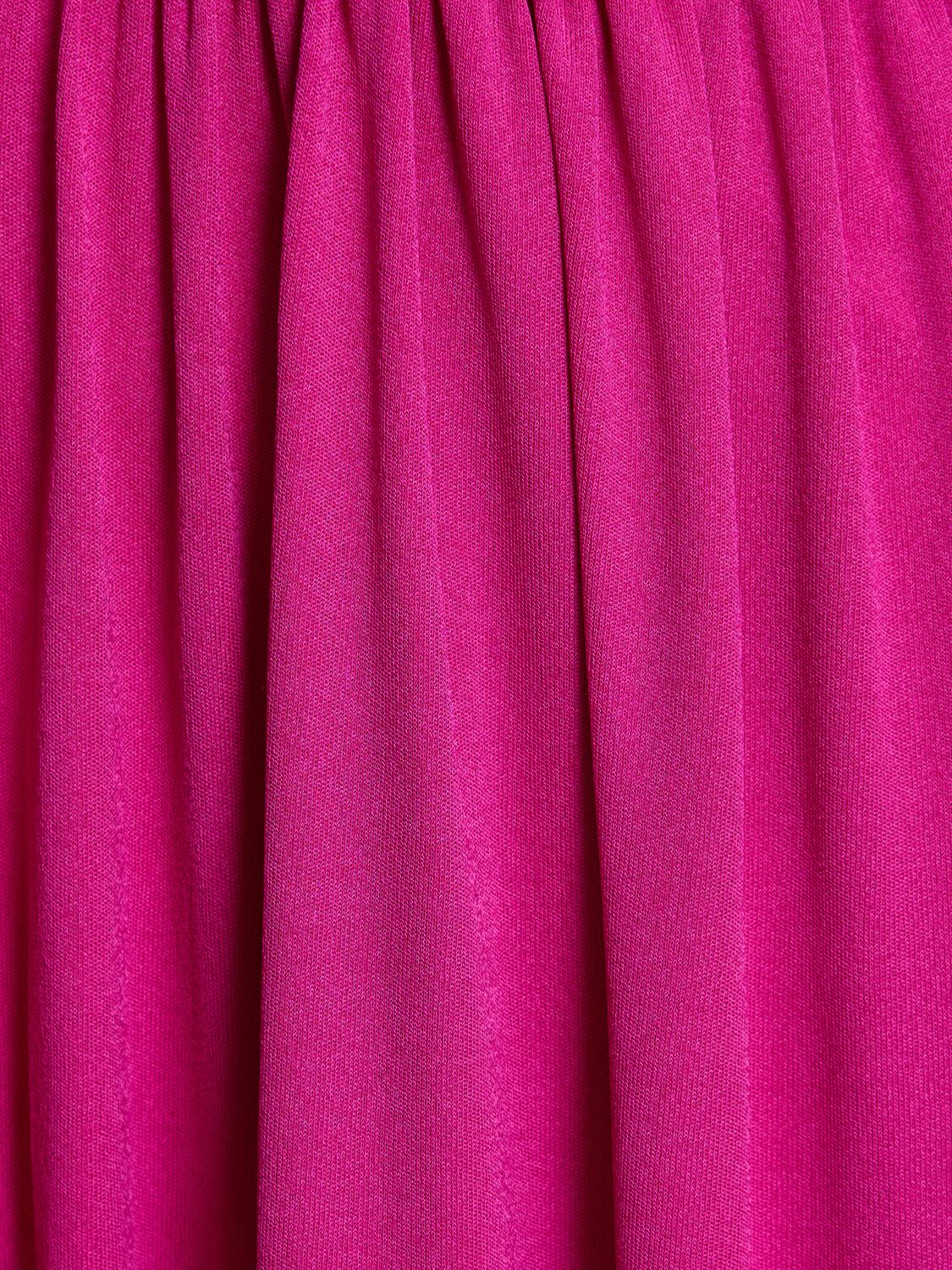 Shop Giambattista Valli Jersey Knotted Long Sleeve Maxi Dress In Fuchsia