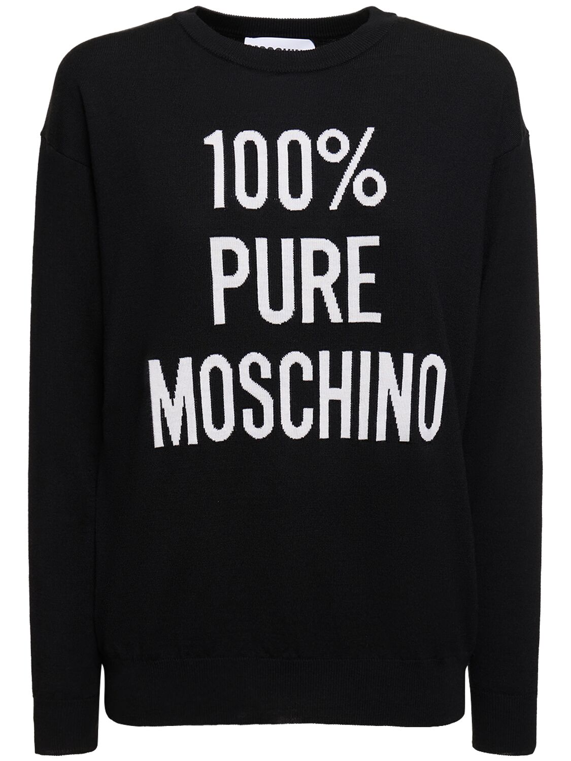 Moschino Wool Knit Logo Sweater In 블랙