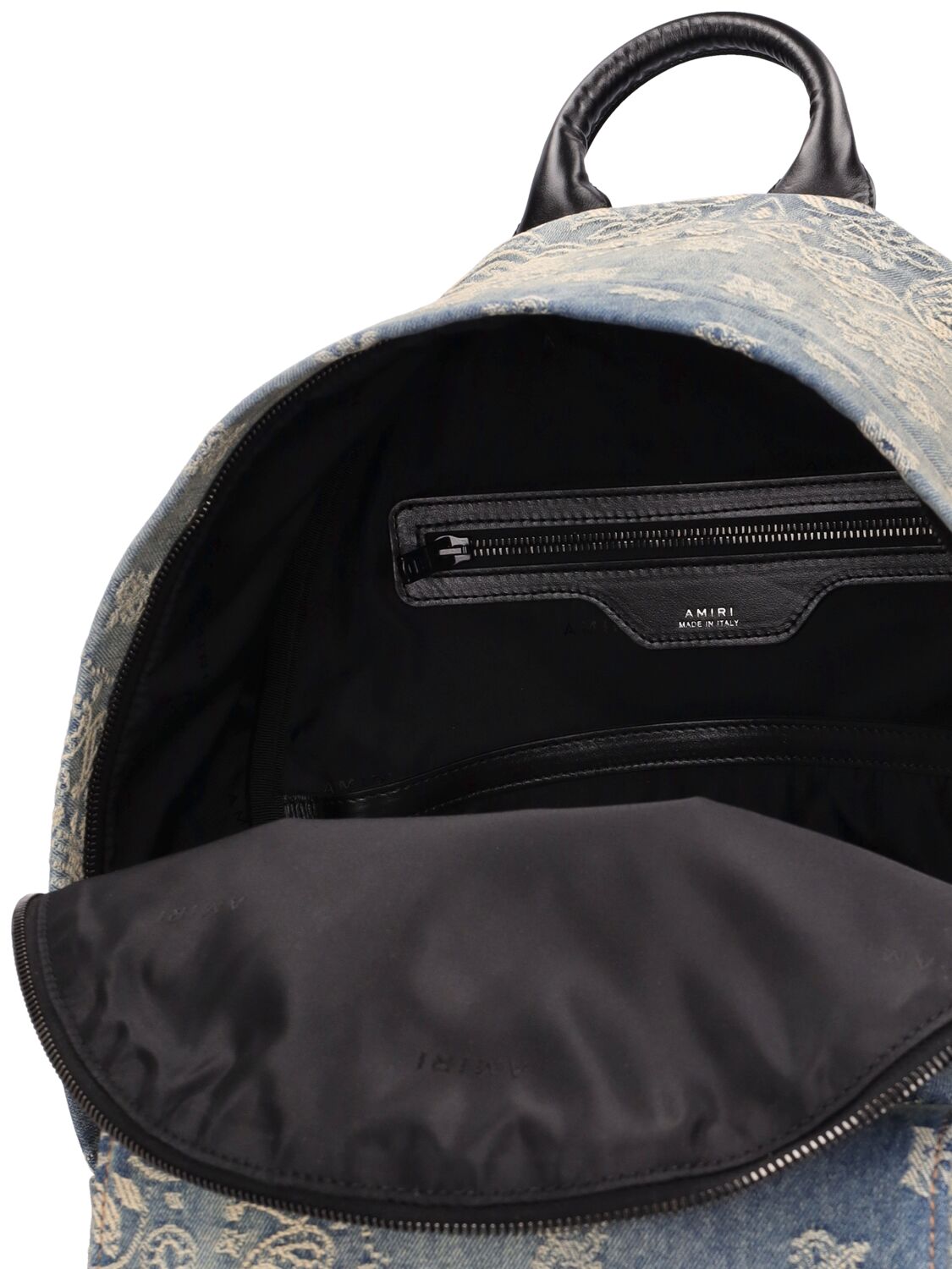 Shop Amiri Bandana Jacquard Cotton Backpack In Blue
