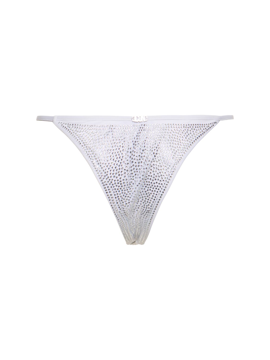 Shop Dsquared2 Icon Embellished Lycra Bikini Bottoms In White