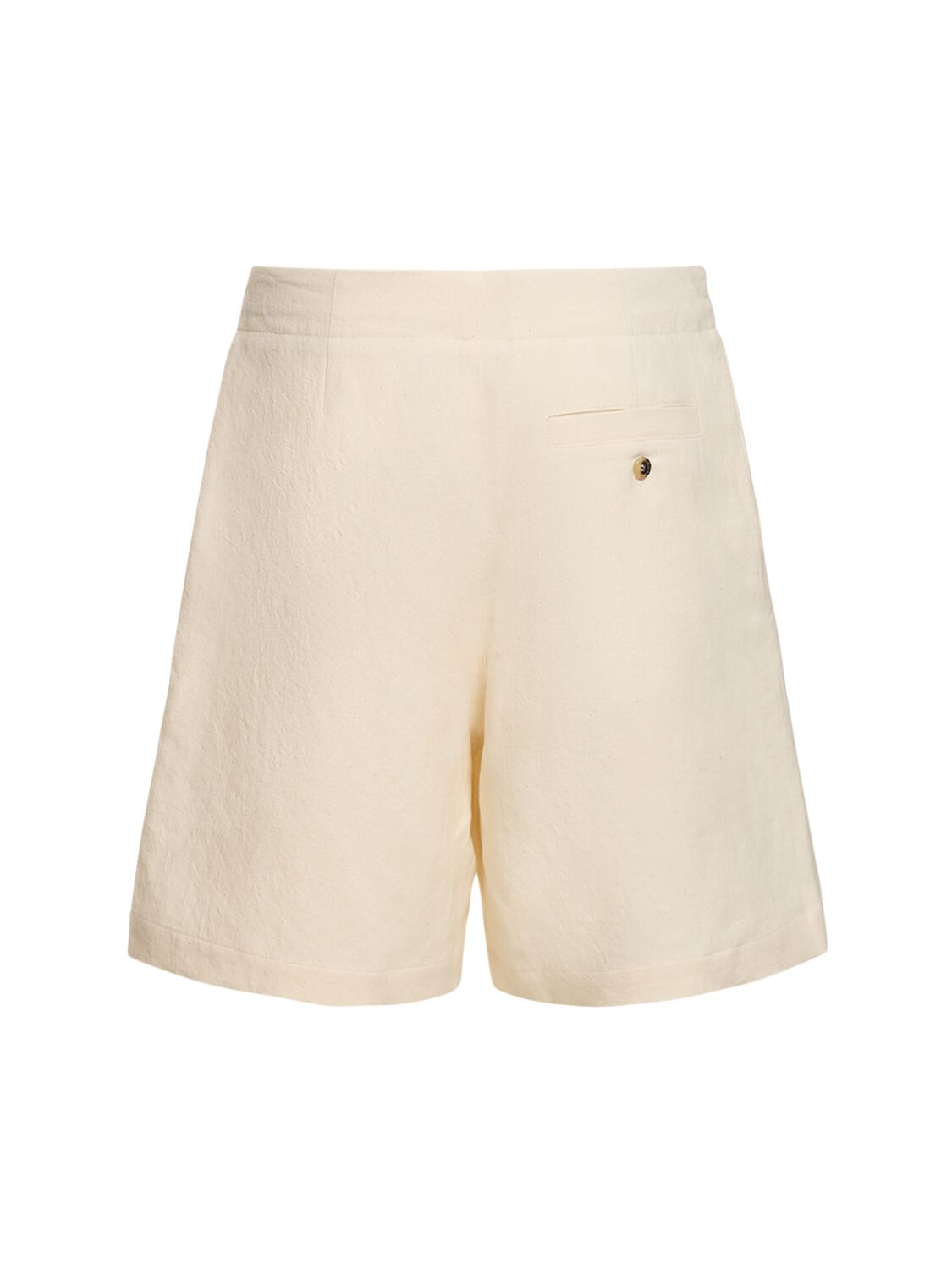 Shop Jw Anderson Wide Linen & Cotton Shorts In Off White