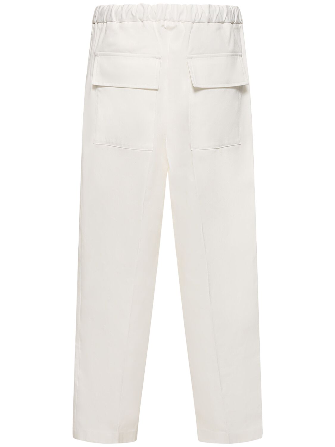 Shop Jil Sander Cotton Gabardine Cropped Pants In Optic White