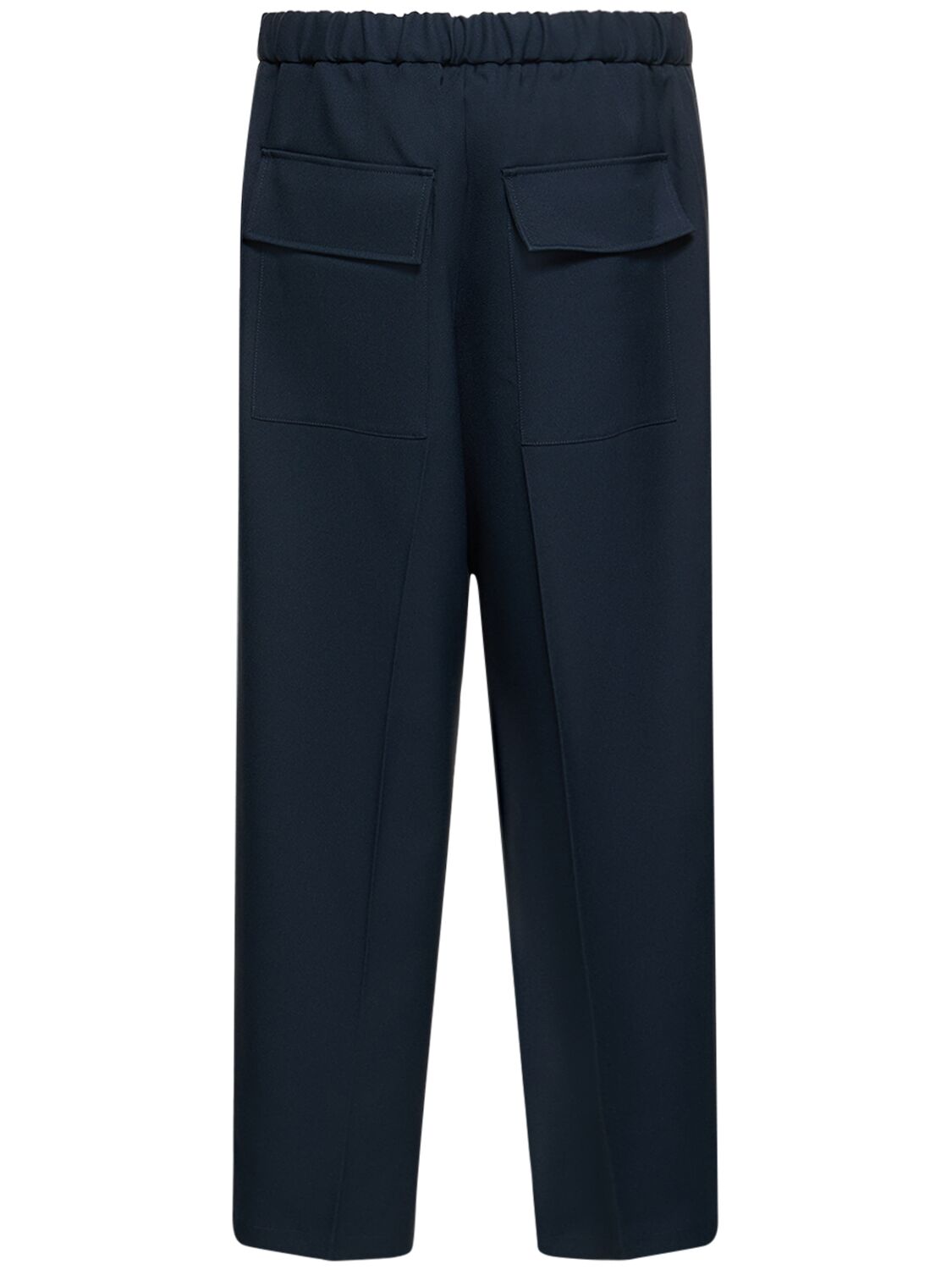 Shop Jil Sander Relaxed Fit Cropped Leg Pants In Marine Blue