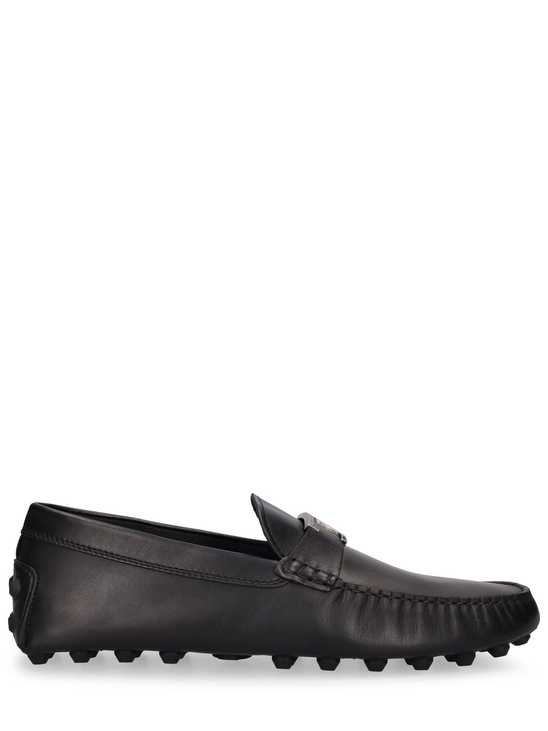 Shop Tod's T Gommino Leather Loafers In Black