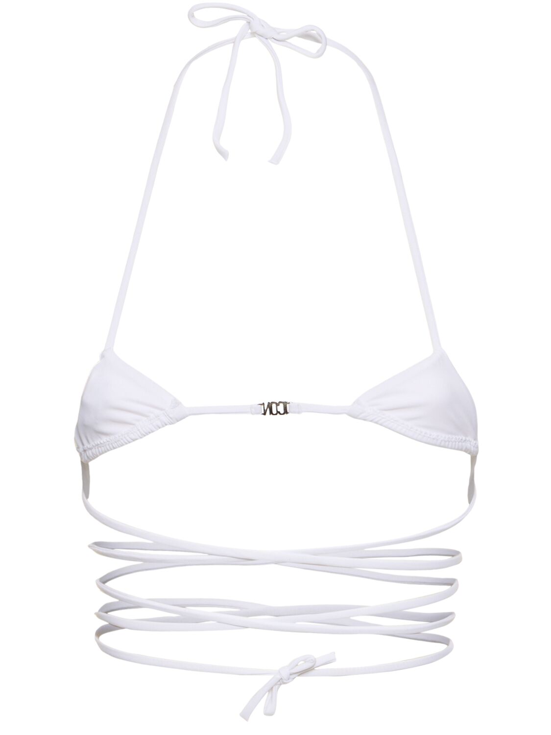 Shop Dsquared2 Icon Lycra Triangle Bikini Top In White