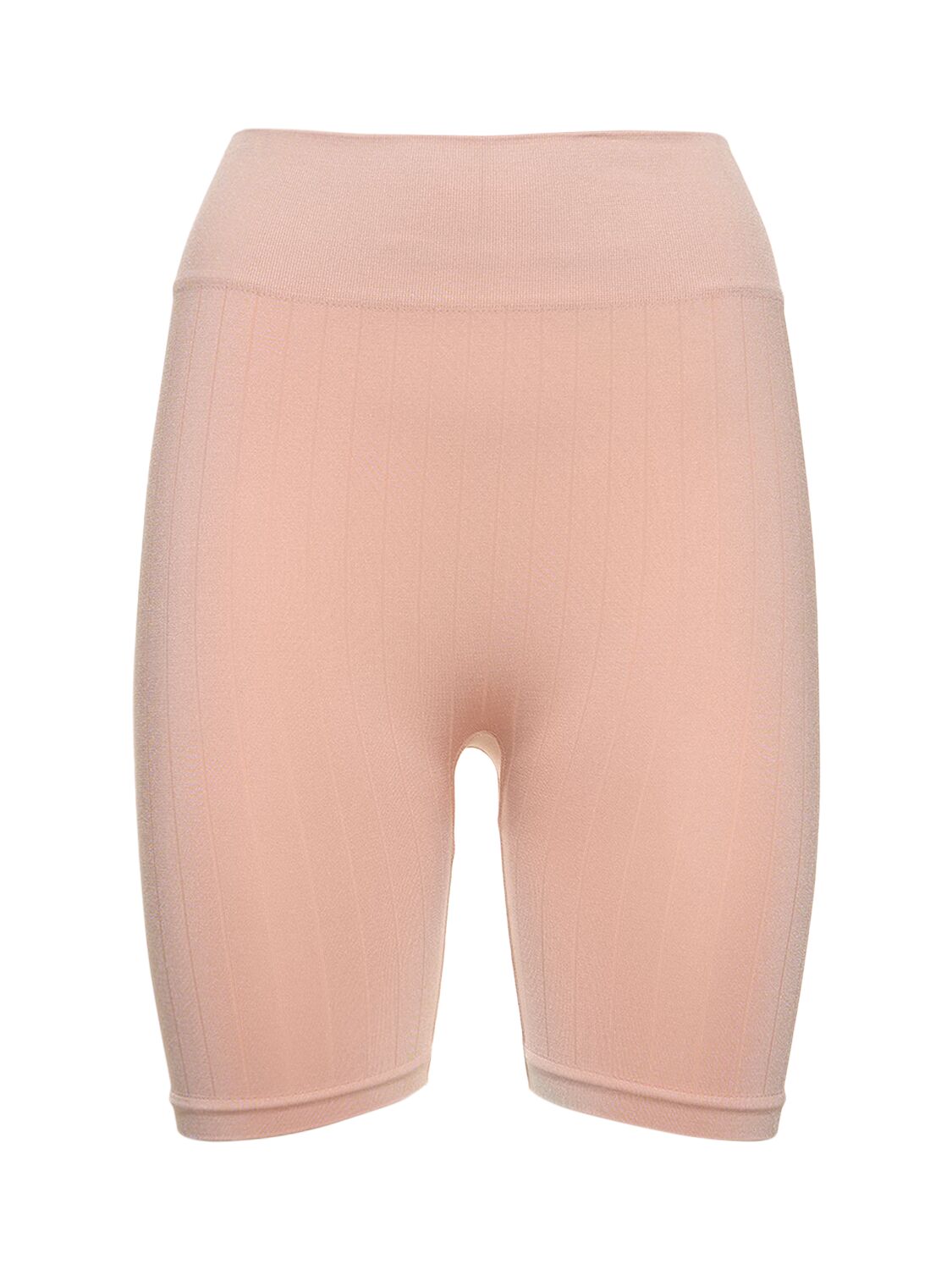 Prism Squared Fluid Flat Rib High Waist Shorts In Pink